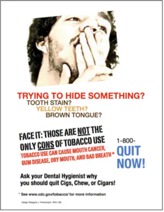 Tobacco cessation posters for dental hygienists