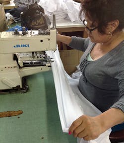 Holding The Material Tightly While Sewing On Buttons Holding The Material Tightly While Sewing On Buttons