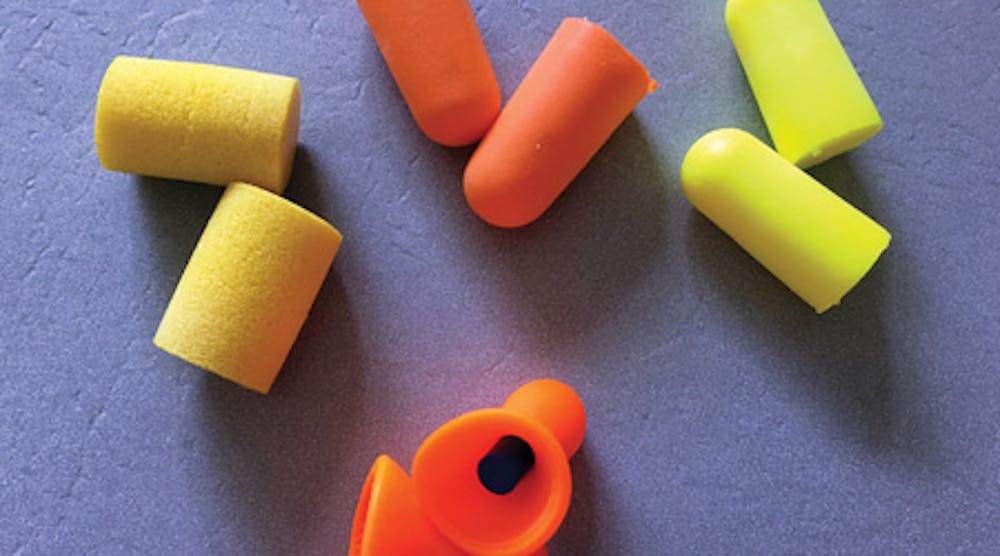 A variety of foam and molded earplugs.