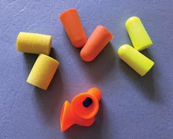 A variety of foam and molded earplugs. A variety of foam and molded earplugs.