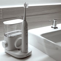 The Waterpik Sonic-Fusion unit combines brushing with water flossing.