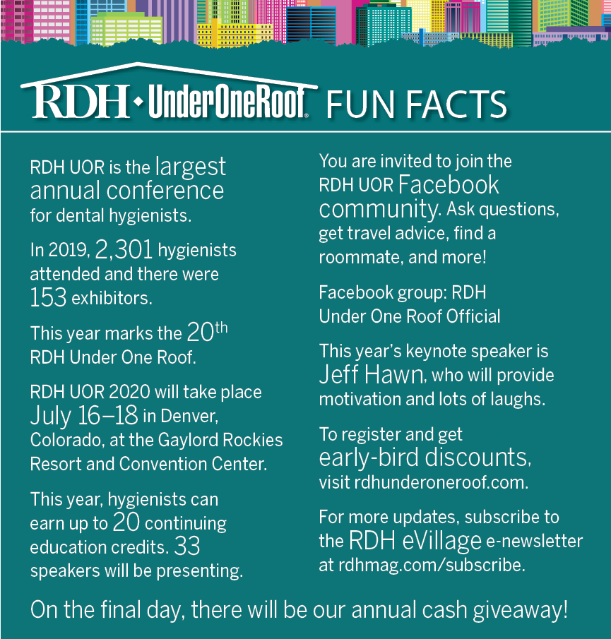 Rdh Under One Roof 2020 A Mile High Opportunity Registered Dental Hygienist Rdh Magazine Rdh Under One Roof 2020 A Mile High Opportunity Registered Dental Hygienist Rdh Magazine