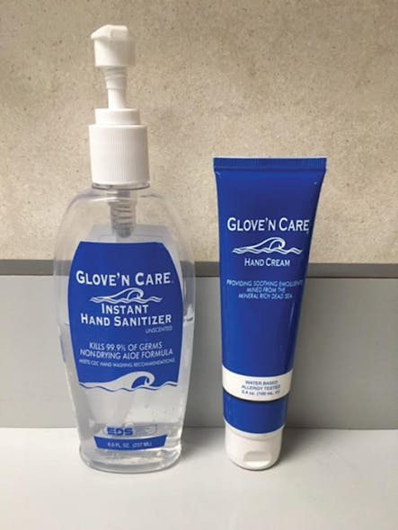 Figure 1: A winning combination: Glove&apos;n Care Instant Hand Sanitizer and Hand Cream.