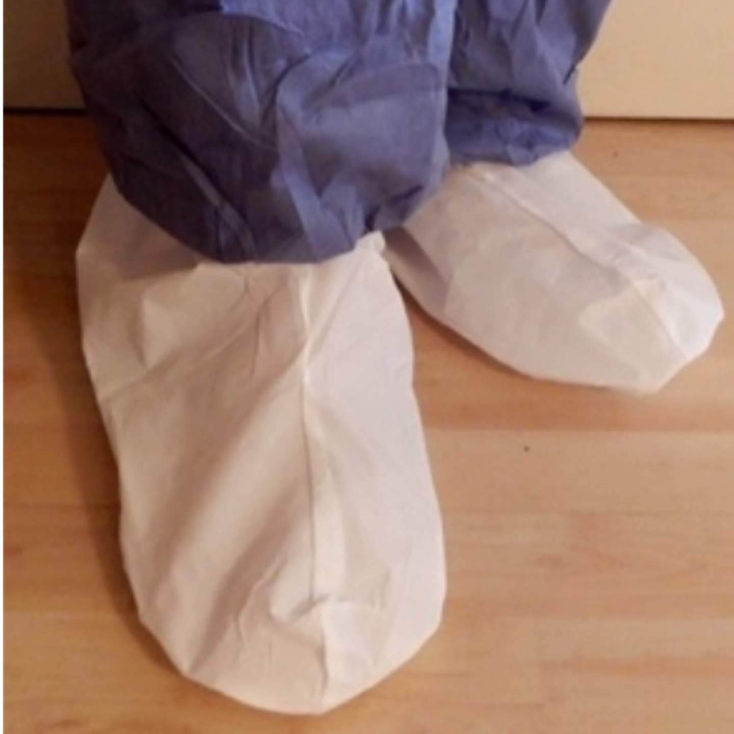 Figure 1: Shoe covers can be disposed of in office. Some claim antibacterial and antiviral properties.