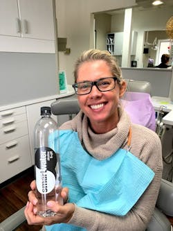 Patient Stacey A. brought a bottle of alkaline water to her appointment with us for testing. She was sad to learn that the claimed pH of 9-plus was far from accurate. Patient Stacey A. brought a bottle of alkaline water to her appointment with us for testing. She was sad to learn that the claimed pH of 9-plus was far from accurate.