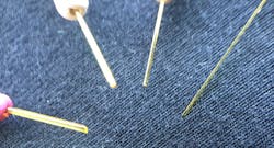 Figure 4: The width, measured in microns, represents the circumference or area of emission of the laser energy. These fiber optics can be purchased in 200-, 300-, 400-, 600-micron widths depending on the brand of the diode laser. Figure 4: The width, measured in microns, represents the circumference or area of emission of the laser energy. These fiber optics can be purchased in 200-, 300-, 400-, 600-micron widths depending on the brand of the diode laser.