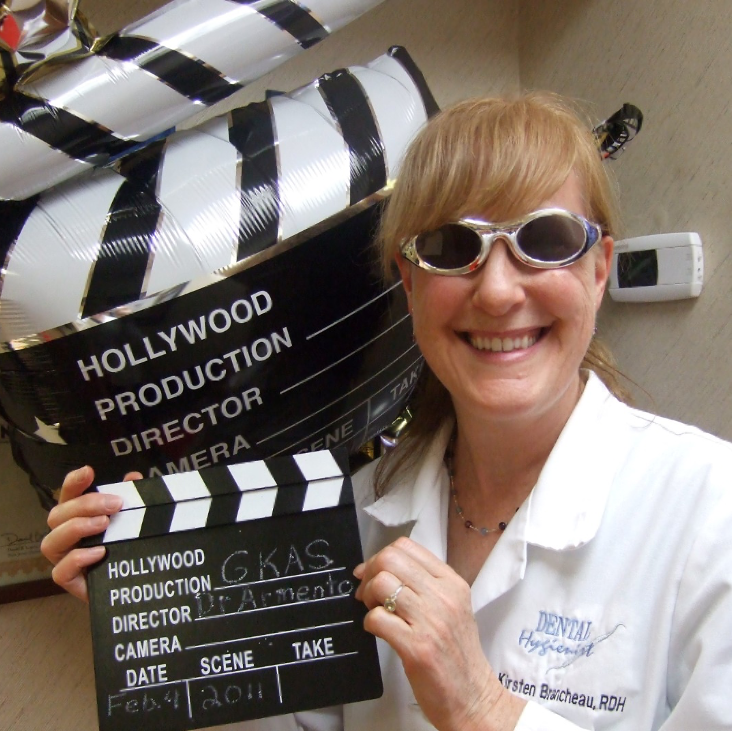 Author Kirsten Brancheau, RDH, at a Hollywood-themed Give Kids a Smile event.
