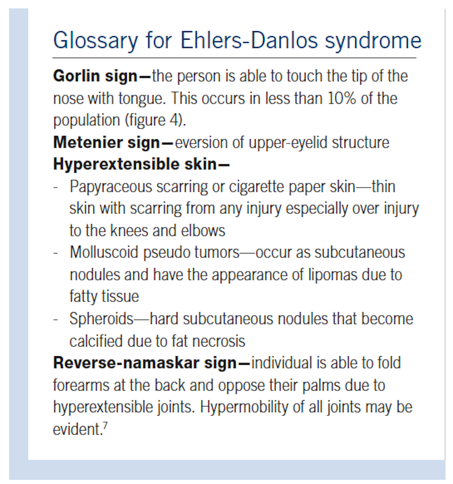 Recognizing the clinical signs of EhlersDanlos syndrome Registered