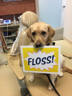 Atkins with a sign for patients Atkins with a sign for patients