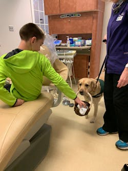 Dylan gets a new toothbrush from Atkins Dylan gets a new toothbrush from Atkins