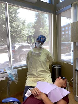 Figure 2: Chairside trapezius stretch Figure 2: Chairside trapezius stretch