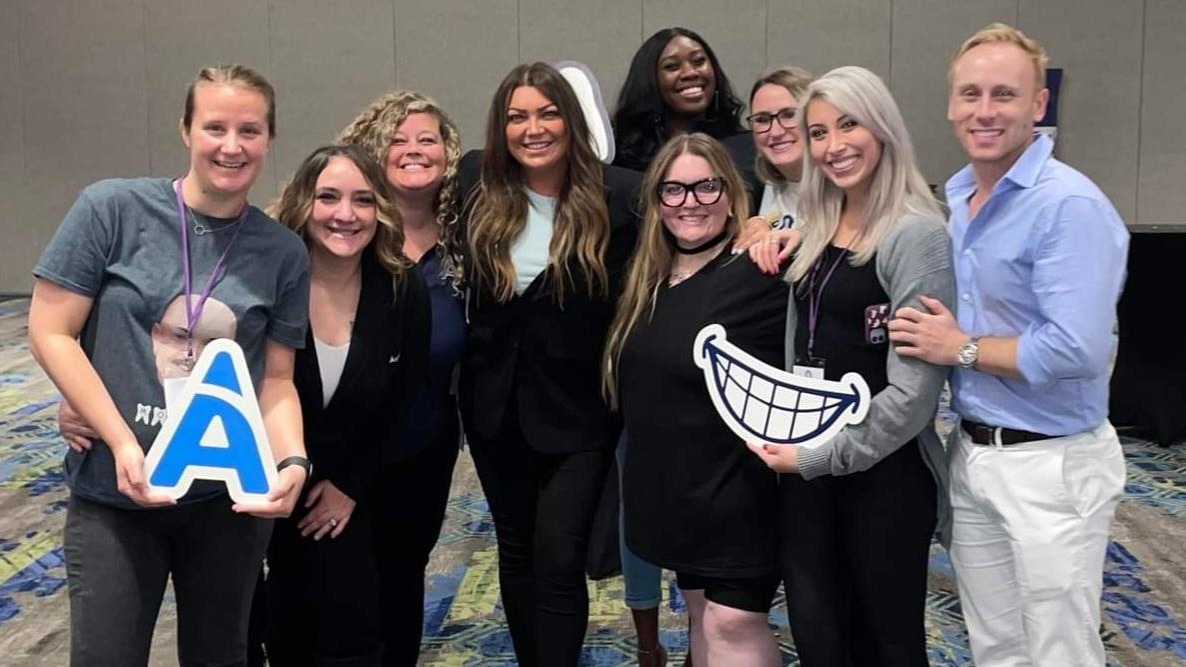 Hygiene students with Aspen Dental hygiene team members.