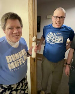 Carter Nelsen, left, and his roommate Mitch look forward to Carter's sister's visits to their group home to provide dental care. His sister is Crystal Spring. Carter Nelsen, left, and his roommate Mitch look forward to Carter's sister's visits to their group home to provide dental care. His sister is Crystal Spring.