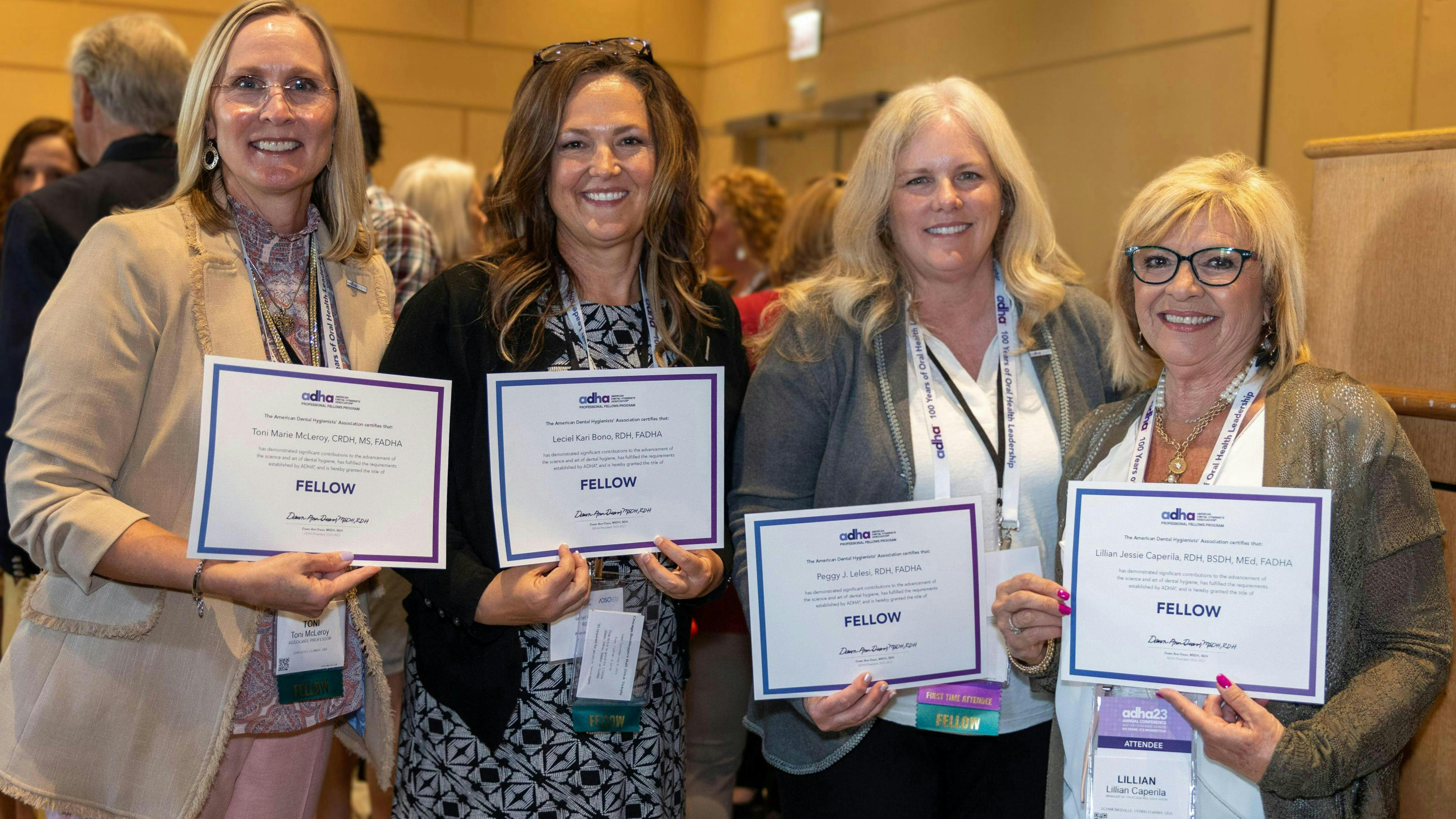 A group of recent FADHA recipients, from left: Toni McLeroy, Leciel Bono, Peggy Lelesi, and Lillian Caperila.