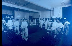 Original Fones School classroom. This is the first class 1913-14. (Irene is not seen in this photo. Dr. Fones is seen on the back wall.) Original Fones School classroom. This is the first class 1913-14. (Irene is not seen in this photo. Dr. Fones is seen on the back wall.)