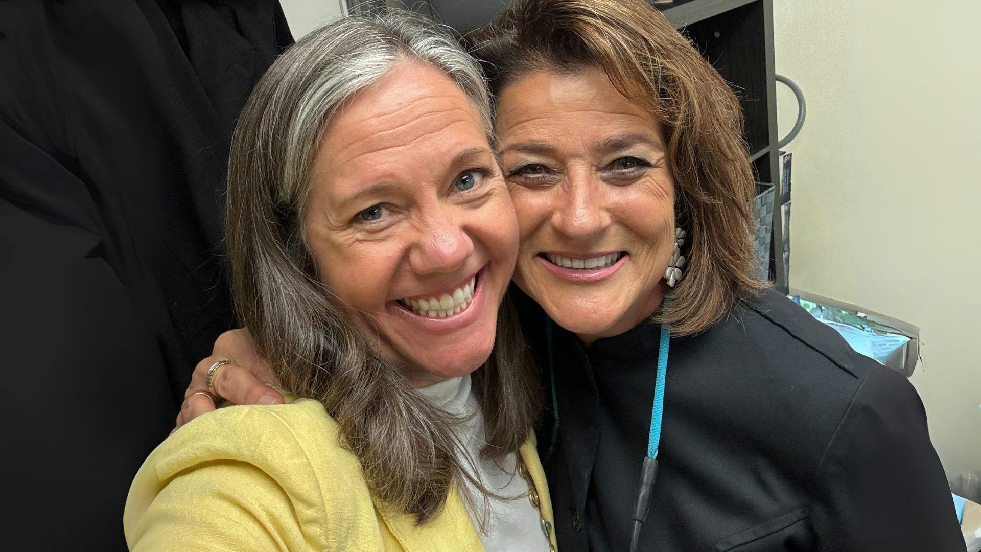 dental hygienists Amanda Hill and Barbara Tritz