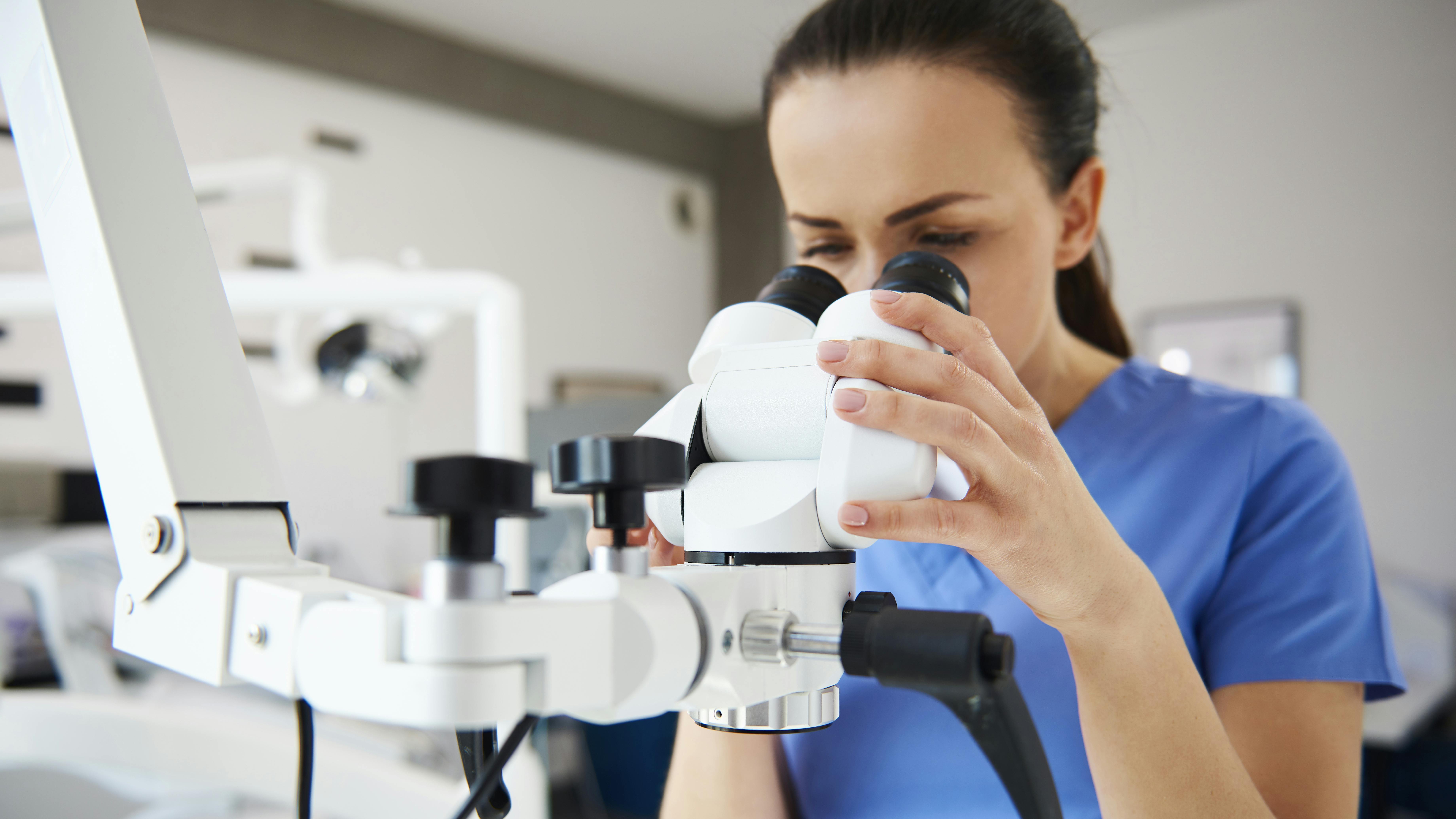 dental provider using microscope