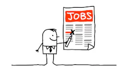 a little illustrated character pointing at a list of jobs a little illustrated character pointing at a list of jobs