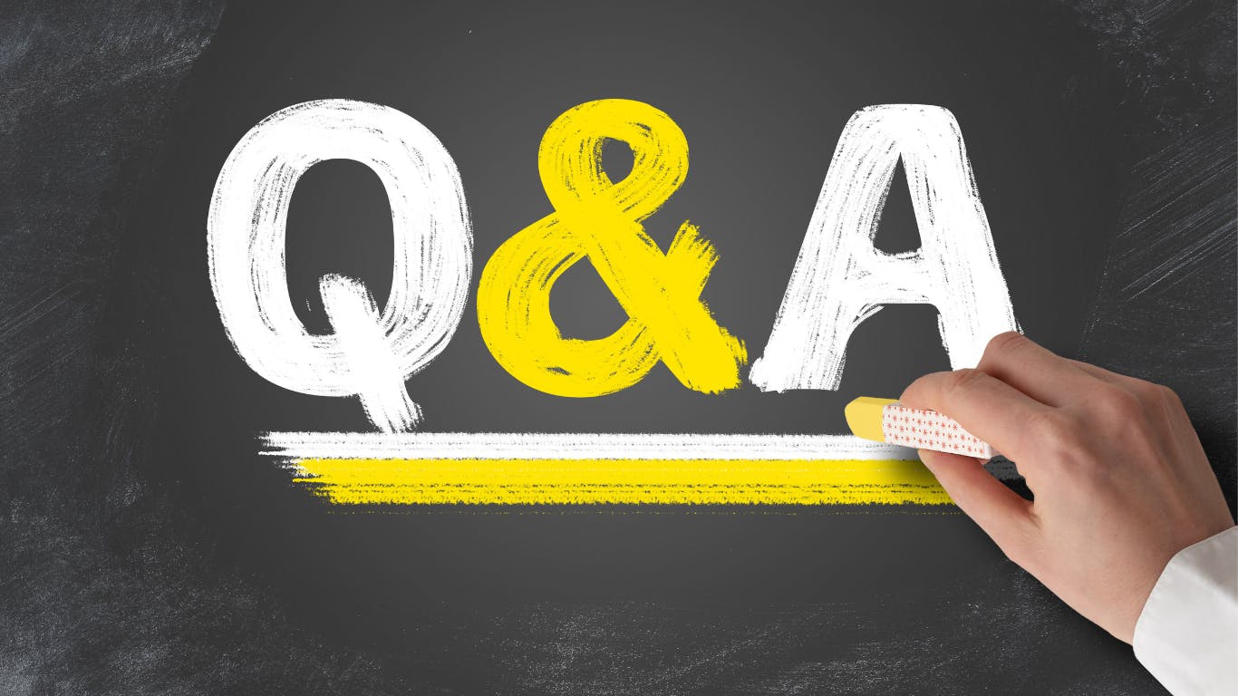 Q&A written on a chalkboard