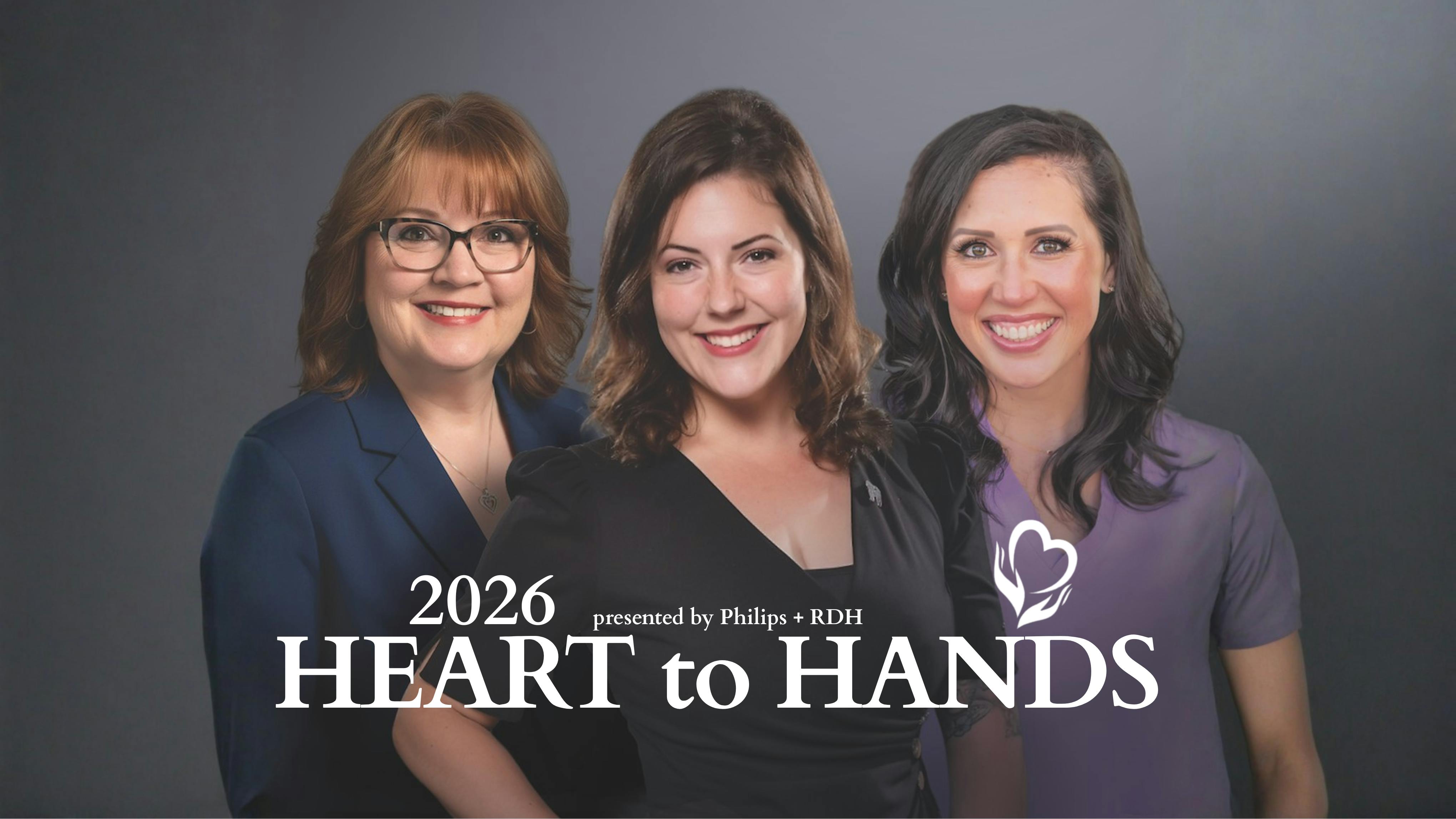 Headshots of three Philips/RDH 2026 Heart to Hands award winners