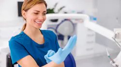 hygienist wearing gloves